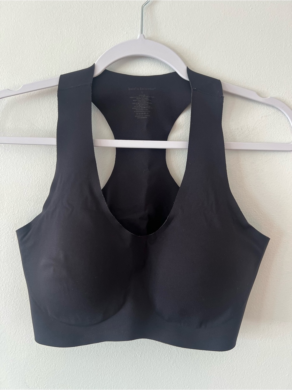 Knix by Knixwear Black Seamless Racerback Bra Gym Yoga Run Workout Padded